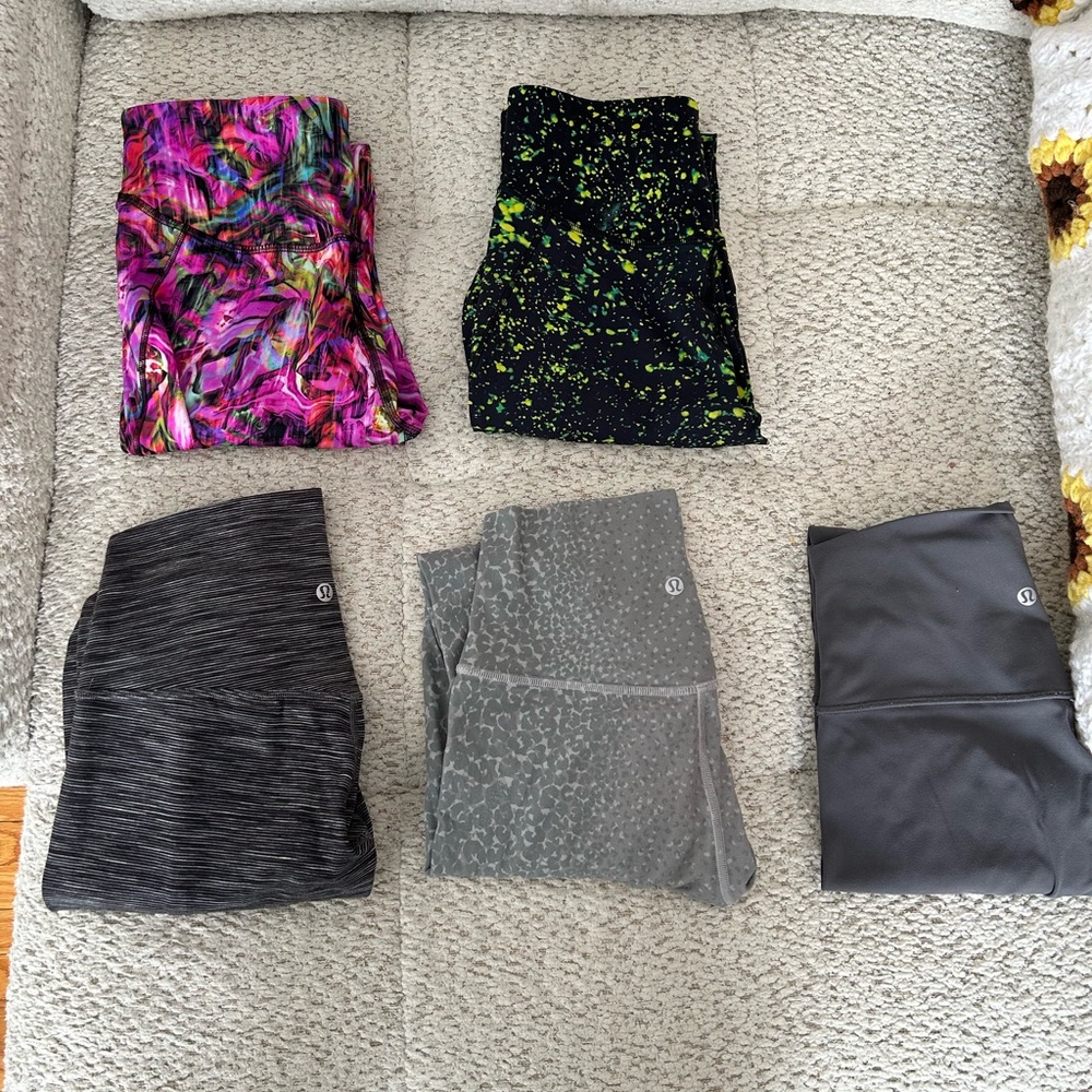 Lot of 5 lululemon bottoms